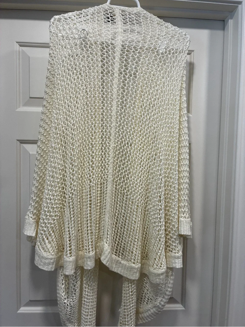 Open-Knit Ivory Throw Coverlet - Lightweight Draped Accent